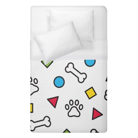 Dog Paw Seamless Pattern Footprint Bone Duvet Cover (Single Size) from ArtsNow.com