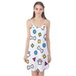 Dog Paw Seamless Pattern Footprint Bone Camis Nightgown 
