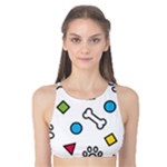 Dog Paw Seamless Pattern Footprint Bone Tank Bikini Top