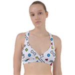 Dog Paw Seamless Pattern Footprint Bone Sweetheart Sports Bra