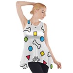 Dog Paw Seamless Pattern Footprint Bone Side Drop Tank Tunic