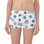 Dog Paw Seamless Pattern Footprint Bone Reversible Boyleg Bikini Bottoms