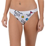Dog Paw Seamless Pattern Footprint Bone Band Bikini Bottoms