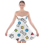 Dog Paw Seamless Pattern Footprint Bone Strapless Bra Top Dress