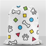 Dog Paw Seamless Pattern Footprint Bone Drawstring Bag (Small)