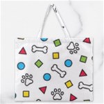 Dog Paw Seamless Pattern Footprint Bone Zipper Large Tote Bag