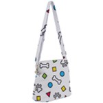 Dog Paw Seamless Pattern Footprint Bone Zipper Messenger Bag