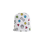 Dog Paw Seamless Pattern Footprint Bone Drawstring Pouch (XS)