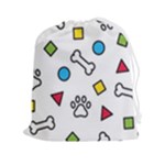 Dog Paw Seamless Pattern Footprint Bone Drawstring Pouch (2XL)