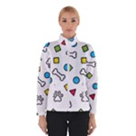 Dog Paw Seamless Pattern Footprint Bone Women s Bomber Jacket