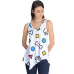 Dog Paw Seamless Pattern Footprint Bone Sleeveless Tunic
