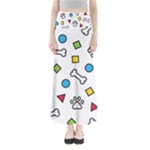 Dog Paw Seamless Pattern Footprint Bone Full Length Maxi Skirt