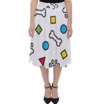 Dog Paw Seamless Pattern Footprint Bone Classic Midi Skirt