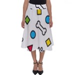 Dog Paw Seamless Pattern Footprint Bone Perfect Length Midi Skirt