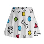 Dog Paw Seamless Pattern Footprint Bone Mini Flare Skirt