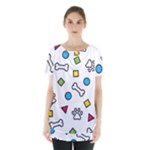 Dog Paw Seamless Pattern Footprint Bone Skirt Hem Sports Top