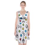 Dog Paw Seamless Pattern Footprint Bone Racerback Midi Dress