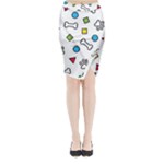 Dog Paw Seamless Pattern Footprint Bone Midi Wrap Pencil Skirt