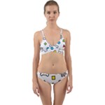 Dog Paw Seamless Pattern Footprint Bone Wrap Around Bikini Set