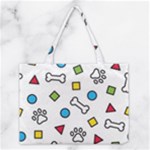 Dog Paw Seamless Pattern Footprint Bone Medium Tote Bag