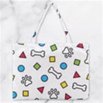 Dog Paw Seamless Pattern Footprint Bone Zipper Medium Tote Bag