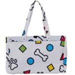 Dog Paw Seamless Pattern Footprint Bone Canvas Work Bag