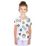 Dog Paw Seamless Pattern Footprint Bone Kids  One Piece T-Shirt