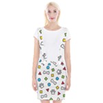 Dog Paw Seamless Pattern Footprint Bone Braces Suspender Skirt