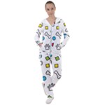Dog Paw Seamless Pattern Footprint Bone Women s Tracksuit