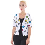 Dog Paw Seamless Pattern Footprint Bone Cropped Button Cardigan