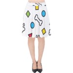 Dog Paw Seamless Pattern Footprint Bone Velvet High Waist Skirt