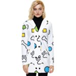 Dog Paw Seamless Pattern Footprint Bone Button Up Hooded Coat 