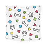 Dog Paw Seamless Pattern Footprint Bone Square Tapestry (Small)