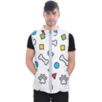 Dog Paw Seamless Pattern Footprint Bone Men s Puffer Vest