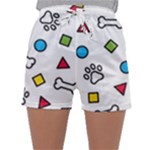 Dog Paw Seamless Pattern Footprint Bone Sleepwear Shorts