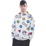 Dog Paw Seamless Pattern Footprint Bone Men s Pullover Hoodie