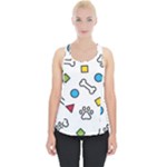 Dog Paw Seamless Pattern Footprint Bone Piece Up Tank Top