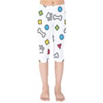 Dog Paw Seamless Pattern Footprint Bone Kids  Capri Leggings 