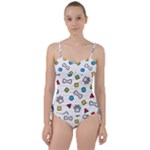 Dog Paw Seamless Pattern Footprint Bone Sweetheart Tankini Set