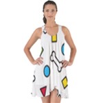Dog Paw Seamless Pattern Footprint Bone Show Some Back Chiffon Dress