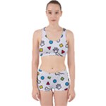Dog Paw Seamless Pattern Footprint Bone Work It Out Gym Set