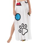 Dog Paw Seamless Pattern Footprint Bone Maxi Chiffon Tie-Up Sarong