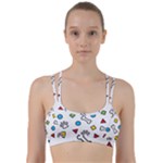 Dog Paw Seamless Pattern Footprint Bone Line Them Up Sports Bra