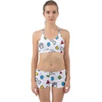 Dog Paw Seamless Pattern Footprint Bone Back Web Gym Set