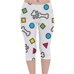 Dog Paw Seamless Pattern Footprint Bone Velvet Capri Leggings 