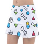 Dog Paw Seamless Pattern Footprint Bone Classic Tennis Skirt