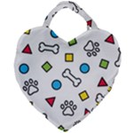 Dog Paw Seamless Pattern Footprint Bone Giant Heart Shaped Tote
