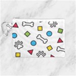 Dog Paw Seamless Pattern Footprint Bone Canvas Cosmetic Bag (Medium)