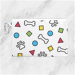 Dog Paw Seamless Pattern Footprint Bone Canvas Cosmetic Bag (Large)