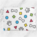 Dog Paw Seamless Pattern Footprint Bone Canvas Cosmetic Bag (XXL)
